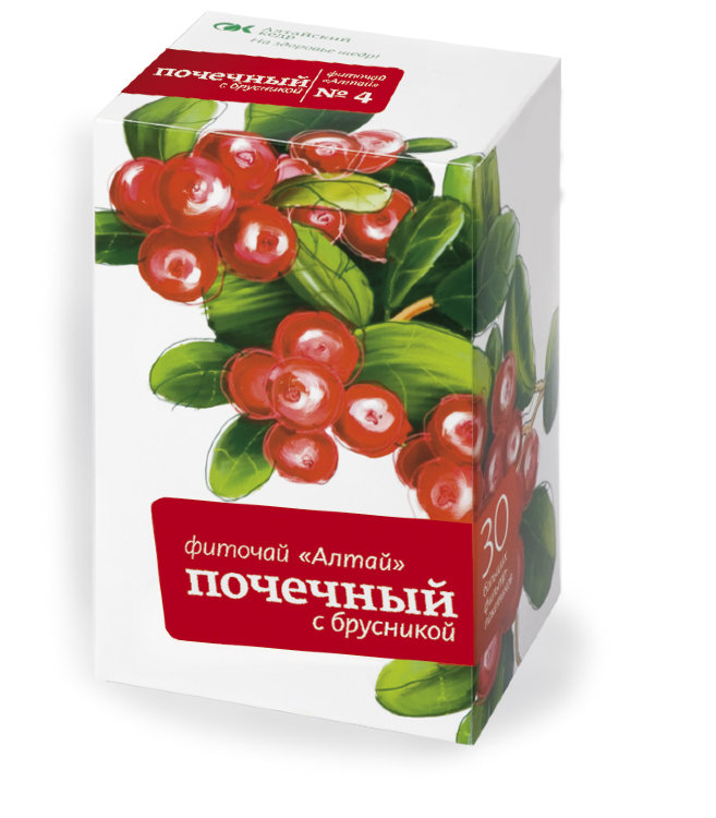 Фиточай Алтай №04 "Почечный. С брусникой", 30 ф/п