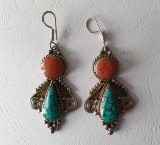 Серьги тибетские человек, металл, 5 см