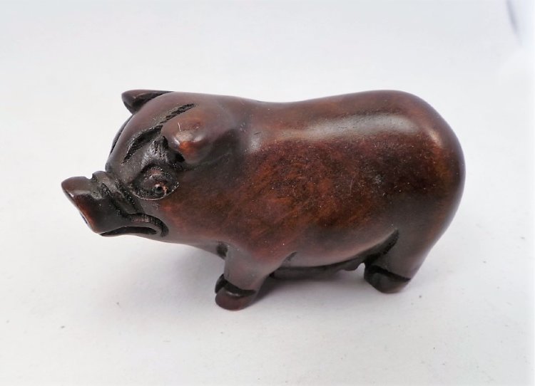 Фигурка Свинья панцзя, 7см , дерево