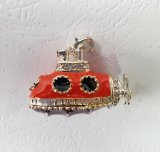 Подвеска красная субмарина, 3 см