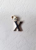 Подвеска "X" на застежке, металл, 3 см
