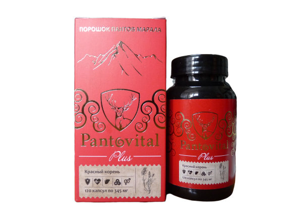 Порошок пантов марала с красным корнем, Pantovital, 120 капсул