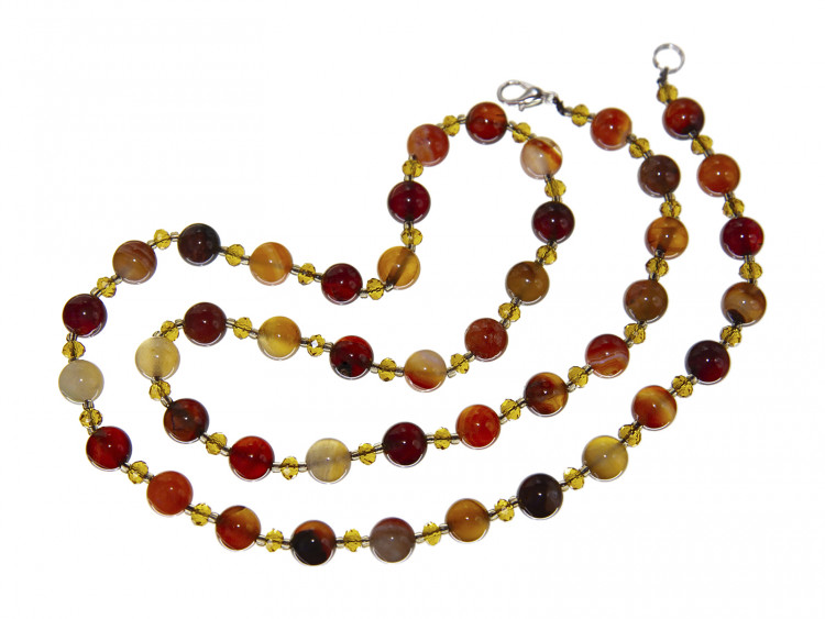 Бусы redrobe «Шоколадное драже», агат, стекло, 64 см
