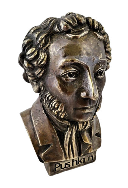 Бюст Пушкина из бронзы, 19 см