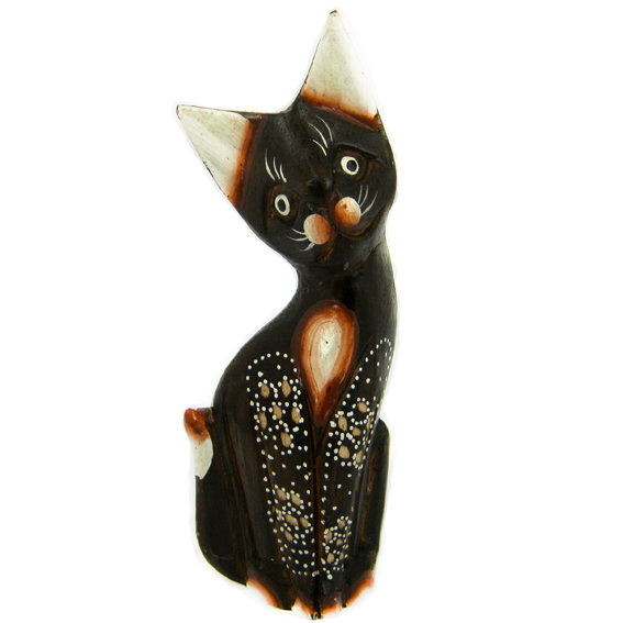 Индонезийская статуэтка Кошка, 20 см